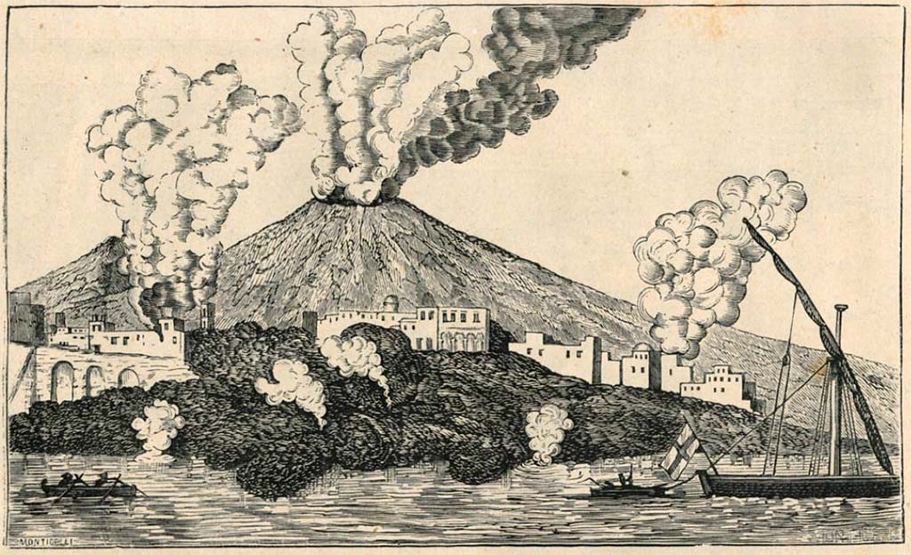 Vesuvius Eruption 1794 Torre Del Greco In Gran Parte Sepolta Dalle Lave 1880 Drawing By Luigi 5135